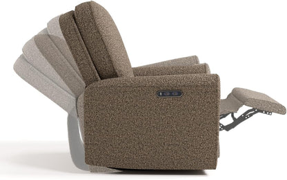 Storkcraft Amalfi Deluxe Power Recliner Swivel Glider – Premium Electronic Nursery Rocking Chair, Oeko-TEX 100 Certified, Includes Dual-USB Charging Port with USB-A & USB-C (Black Boucle)