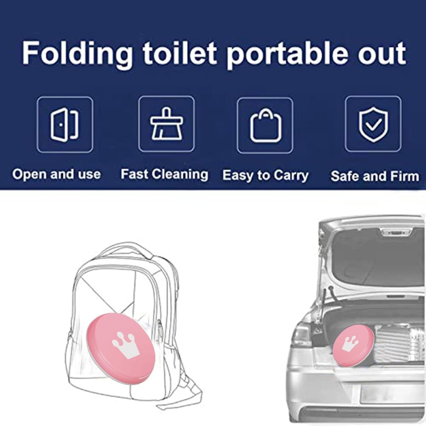 Travel Potty for Toddler, Portable and Foldable Toilet, Apply to Seat Emergency Toilet for Car, Camping, Outdoor, Indoor (green, small)