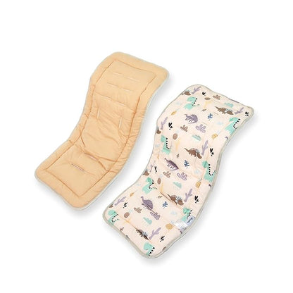Baby Stroller Cushion, Baby Stroller Seat Liners Universal Stroller Liner, 100% Cotton Breathable and Soft Reversible Toddler Infant Car Seat Insert 34x78cm 1 Pack (Dinosaurs)