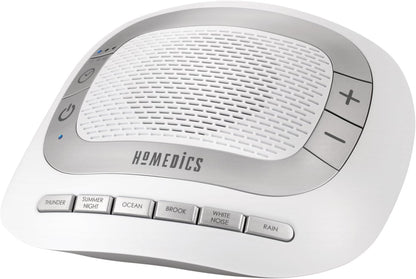Homedics SoundSleep Rejuvenate White Noise Sleep Machine, Small Travel Sound Machine with 6 Relaxing Nature Sounds, Portable Sound Therapy for Home, Office, Nursery, Auto-Off Timer, By Homedics