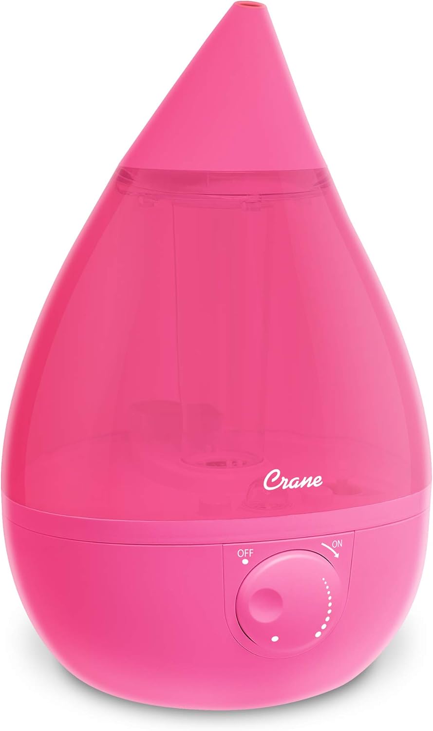 Crane Ultrasonic Cool Mist Humidifier for Bedroom, Baby Nursery, Kids Room, Plants, or Office, Large 1 Gallon Tank, Filter Optional, Clear and White