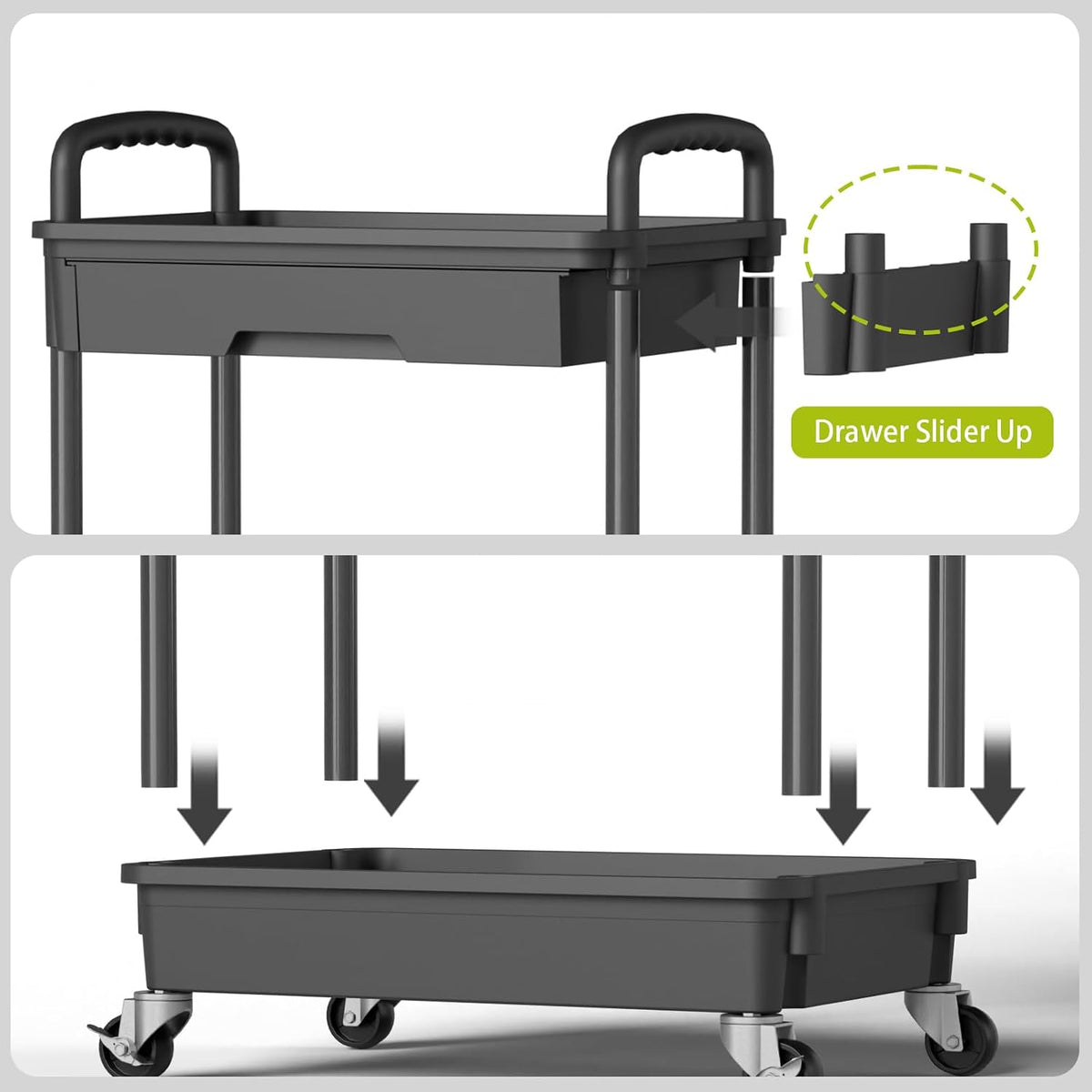 3 Tier Rolling Cart Organizer,Laundry Room Bathroom Organizers and Storage Office Shelves Mobile Shelving Unit Kitchen Trolley Cart with Wheels for Art,Craft,Diaper,Bedside,Snack(Pink)