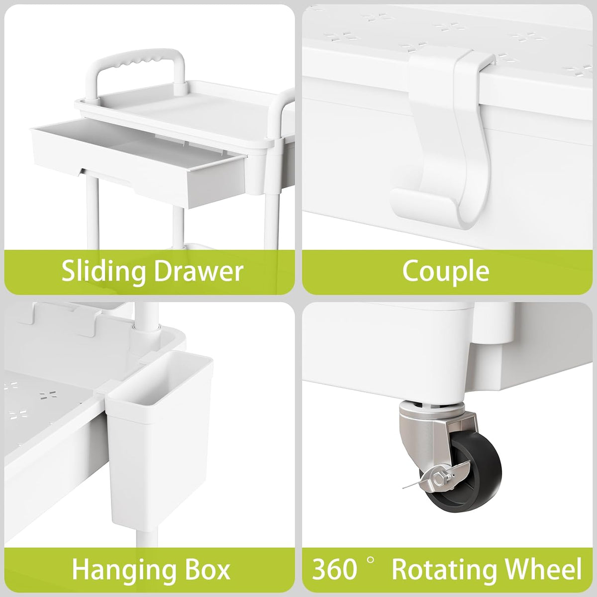 3 Tier Rolling Cart Organizer,Laundry Room Bathroom Organizers and Storage Office Shelves Mobile Shelving Unit Kitchen Trolley Cart with Wheels for Art,Craft,Diaper,Bedside,Snack(Pink)