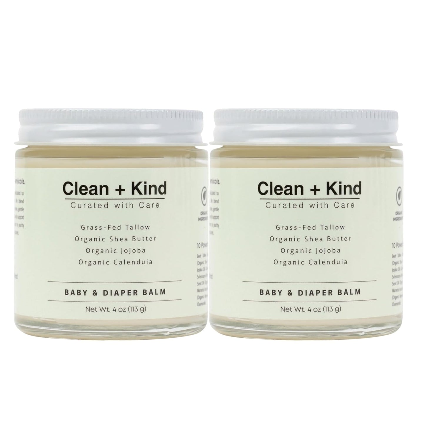 Organic Diaper Balm – 4 oz Baby Diaper Rash Cream – Soothes & Protects Sensitive Skin with Grass-Fed Tallow, Shea Butter, Jojoba & Calendula – Petroleum-Free, Organic Baby Balm