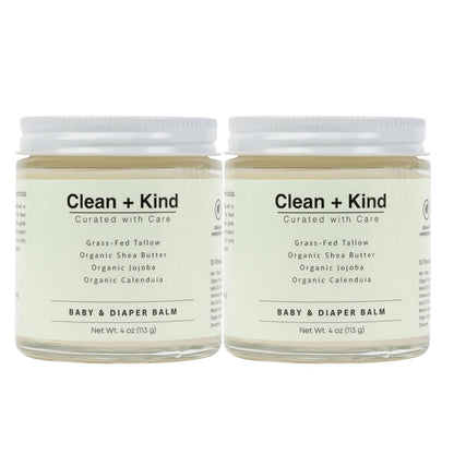 Organic Diaper Balm – 4 oz Baby Diaper Rash Cream – Soothes & Protects Sensitive Skin with Grass-Fed Tallow, Shea Butter, Jojoba & Calendula – Petroleum-Free, Organic Baby Balm