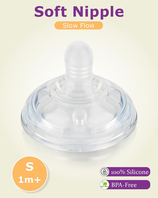 6Pack Silicone Nipples (L) for Tommee Tippee Natural Start Anti-Colic Bottles &Advanced Anti-Colic Bottles,Closer to Nature Bottle,Fast Flow,Size 3 Nipple,6m+