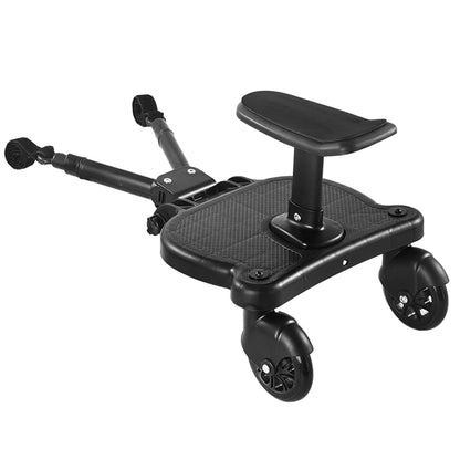 2026 New-Universal Stroller Board with Detachable Seat, 2in1 Sit and Stand Stroller Connectors for Most Strollers, Holds Children Up to 55 LBs Stroller Standing Board(Black)