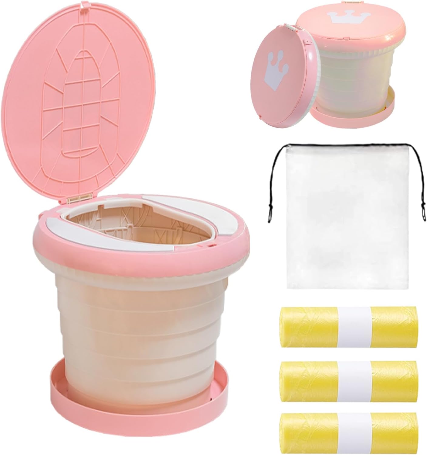 Travel Potty for Toddler, Portable and Foldable Toilet, Apply to Seat Emergency Toilet for Car, Camping, Outdoor, Indoor (green, small)