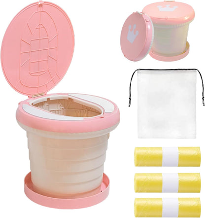 Travel Potty for Toddler, Portable and Foldable Toilet, Apply to Seat Emergency Toilet for Car, Camping, Outdoor, Indoor (green, small)