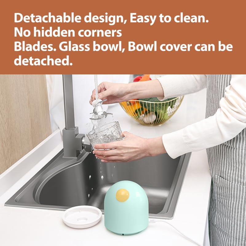 Baby Food Maker Electric, 300ML Baby Food Processor with 150W Motor, Baby Puree Blender, Mini Food Chopper, BPA-Free, Baby Essentials