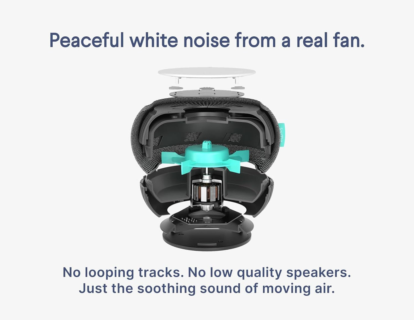 SNOOZ Smart White Noise Machine - Real Fan Inside for Non-Looping Sound, Portable Sleep Aid for Adults, Dogs, Travel, Home, Bedroom, Sleeping, Office Privacy, Therapy, & Baby Registry Essential- Cloud