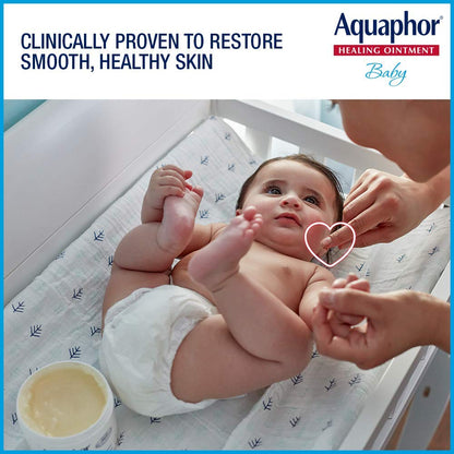 Aquaphor Baby Healing Ointment (14 Oz) + 3-in-1 Diaper Rash Cream (3.5 Oz), Hypoallergenic and Fragrance Free Skin Care Set for Babies