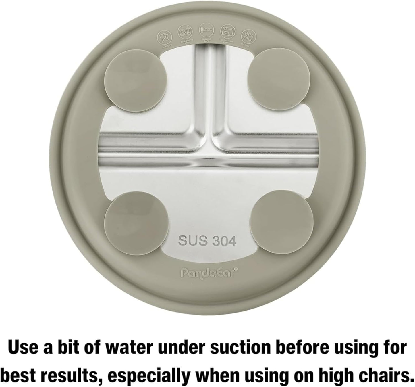 PandaEar 3 Pack Stainless Steel Baby Suction Plates, Divided Toddler Plate for Baby Led Weaning Supplies, Non-Slip Toddler Baby Feeding Set Dishwasher Safe (Pink/Linen/Light Pink)