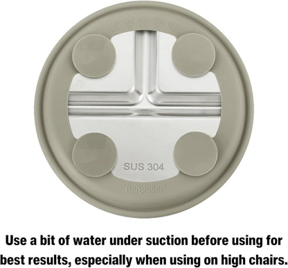 PandaEar 3 Pack Stainless Steel Baby Suction Plates, Divided Toddler Plate for Baby Led Weaning Supplies, Non-Slip Toddler Baby Feeding Set Dishwasher Safe (Pink/Linen/Light Pink)
