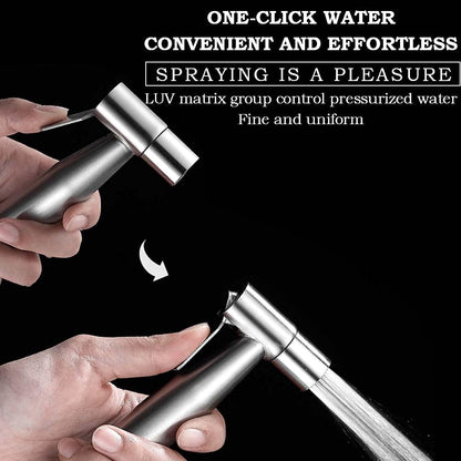 BUYGOO Handheld Bidet Sprayer for Toilet - Adjustable Water Pressure Control with Bidet Hose for Feminine Wash, Stainless Steel Brushed Nickel Cloth Diaper Toilet Sprayer for Baby Wash