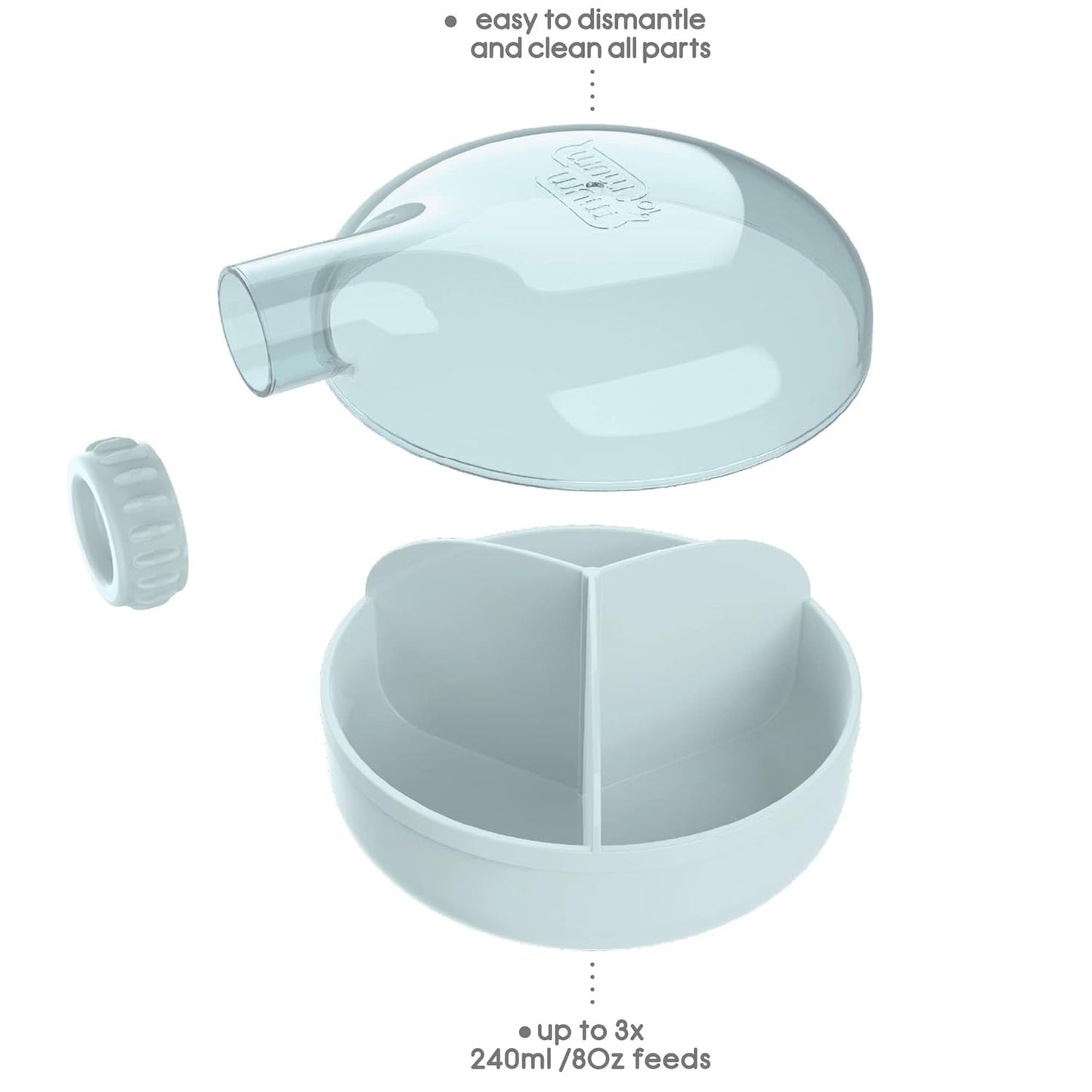 Formula Dispenser Baby Rotating For On-the-go feedings, Formula Holder, Formula Container for Travel, BPA Free, 1 Pack, green