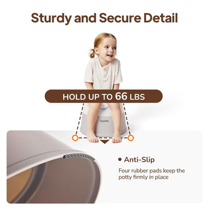 Tinyiota Toddler Potty Training Toilet, Removable Bowl with High Splash Guard, Assembles in Seconds, Easy-Clean and Travel-Ready for Boys and Girls Ages 6 Months to 3 Years (Pink)