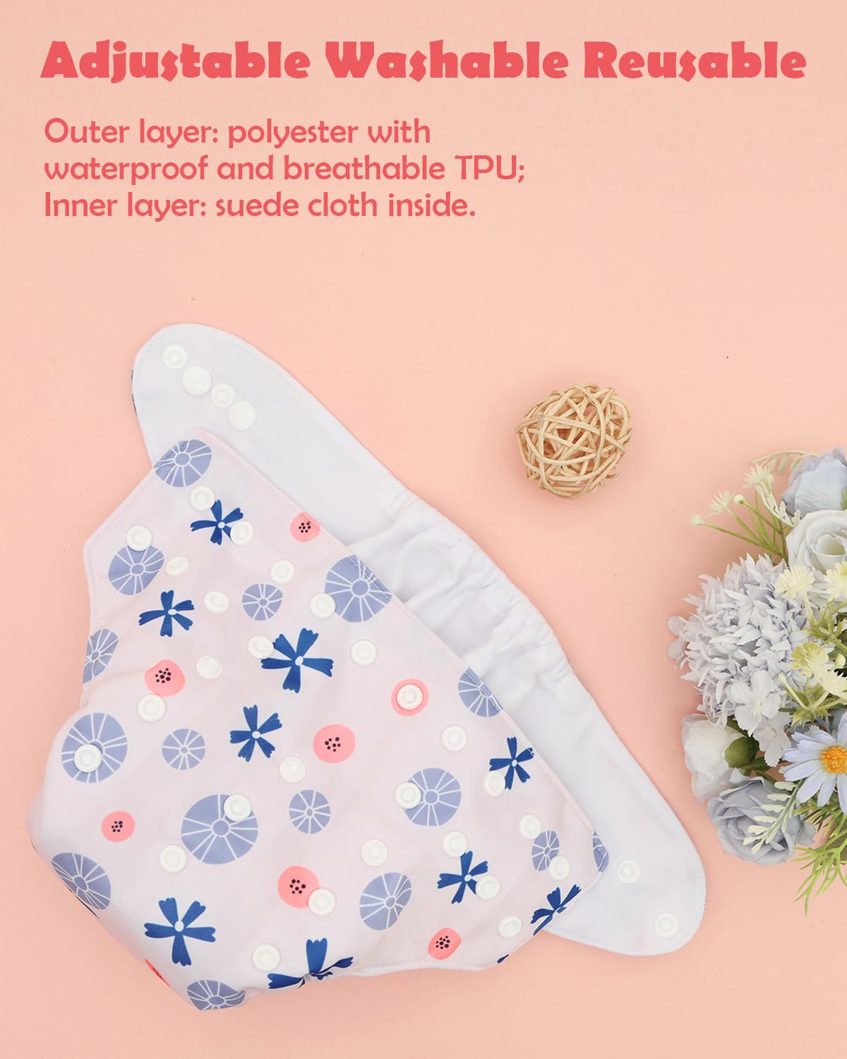 ALVABABY 12pcs Microfiber Inserts,Soft Cloth Diaper Liner,3-Layer Absorbent Inserts,Reusable for Baby Cloth Diapers 12T