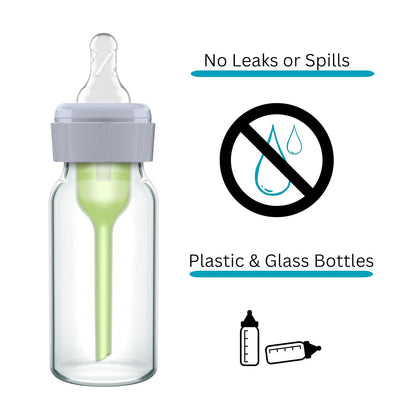 6pcs Replacement Baby Bottle Nipple Ring Collars w/Cleaning Brush for Dr. Brown's Narrow Bottles 4oz & 8oz | 1 Count(Pack of 6) BPA Free | Plastic & Glass Bottles | Mess-Free No Leak or Spills Collars