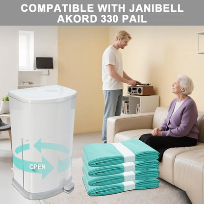 Adult Diaper Liner Refills Compatible with Janibell Akord 280 Slim Model Diaper System, Lasts Over 500 Adult Briefs Green,Pack of 4