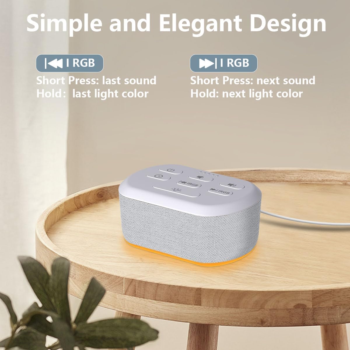 Brown Noise Sound Machine 30 Soothing Sounds White Noise Machine with 12 Night Light Colors Sleep Machine for Adults Baby Kids 36 Volume Levels Noise Canceling for Office Home Privacy