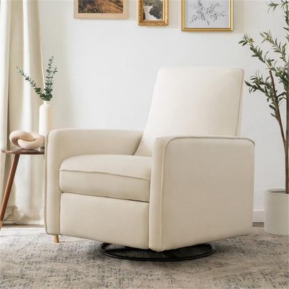 Davinci Penny Recliner and Swivel Glider in Performance Cream Eco-Weave, Water Repellent, Greenguard Gold Certified, CertiPUR-US Certified