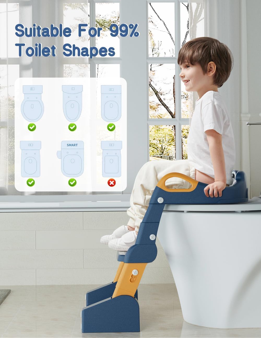 Potty Training Seat, Toddler Potty Training Toilet, Upgrade 2 In 1 Toddler Toilet Seat with Steps Stool Splash Guard and Anti-Slip Pad Soft Cushion, Potty Seats for Toddlers Baby Kids (Pink)