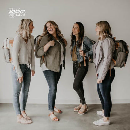 Parker Baby Diaper Backpack - Large Diaper Bag with Insulated Pockets, Stroller Straps and Changing Pad -"Birch Bag" - Sage Green