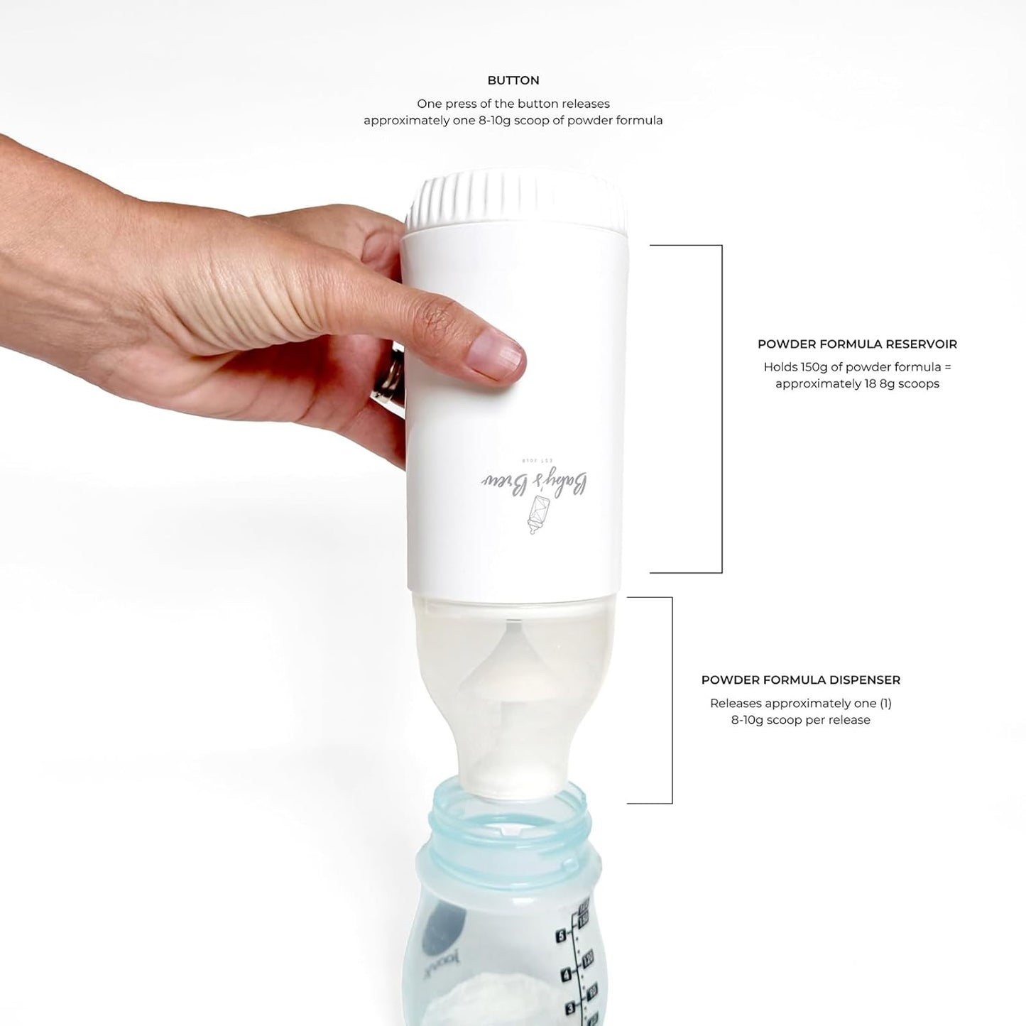 Baby’s Brew Portable Bottle Warmer Pro Set - Dual Heating Modes - Breast Milk, Formula & Water, Leak-Proof, Smart Sensor Technology, BPA-Free, Single Warmer & Formula Dispenser Only | No Adapters
