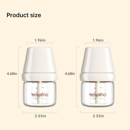 Natural Nursing Glass Baby Bottle - with Anti-Colic Vent System - BPA-Free, 3 oz with Slow Flow Nipple, 0-6 Months, 2 Pack (Includes 4pcs Nipples)