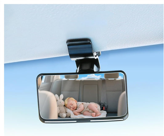 New 360° Rotating Car Mirror for Baby,Clip-on HD Baby Rear View Mirror for Car Sun Visor,Wide Angle Automotive Interior Mirrors Convex Mirrors for Observing the Rear Seat