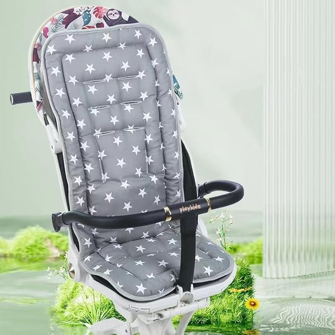 Universal Kids Stroller Seat Liner Cotton Kids Pushchair Cushion Seats Mat Breathable Stroller Liner Insert Mattress Soft Pushchair Seat Pad Pram Cushion Seats Pad Head Neck Body Support for 1-3 Years