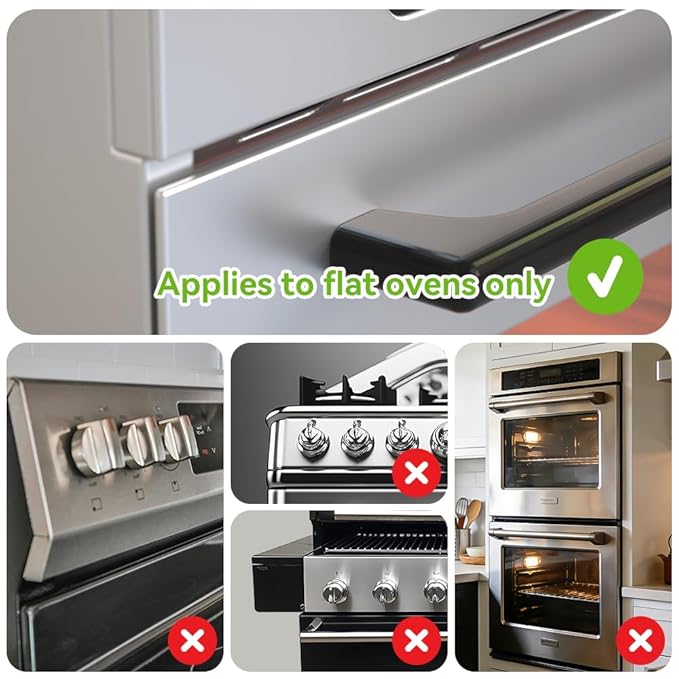 SAFELON 1 Pcs Baby Safety Oven Door Lock, Double Button Oven Lock for Kitchen Safety (Clear-Black)