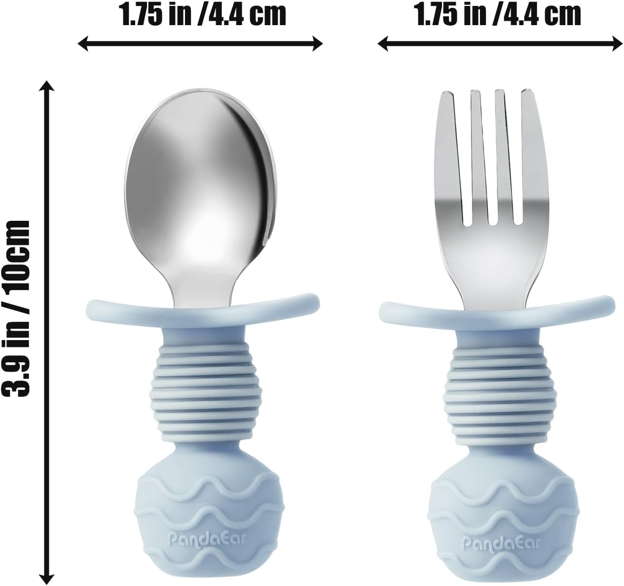 PandaEar Stainless Steel Baby Feeding Set | 2 Divided Suction Plates, 2 Spill-Proof Straw Cups with Silicone Sleeves, 2 Forks & 2 Spoons | Toddler Utensils for Baby Led Weaning, BPA-Free (Pink)