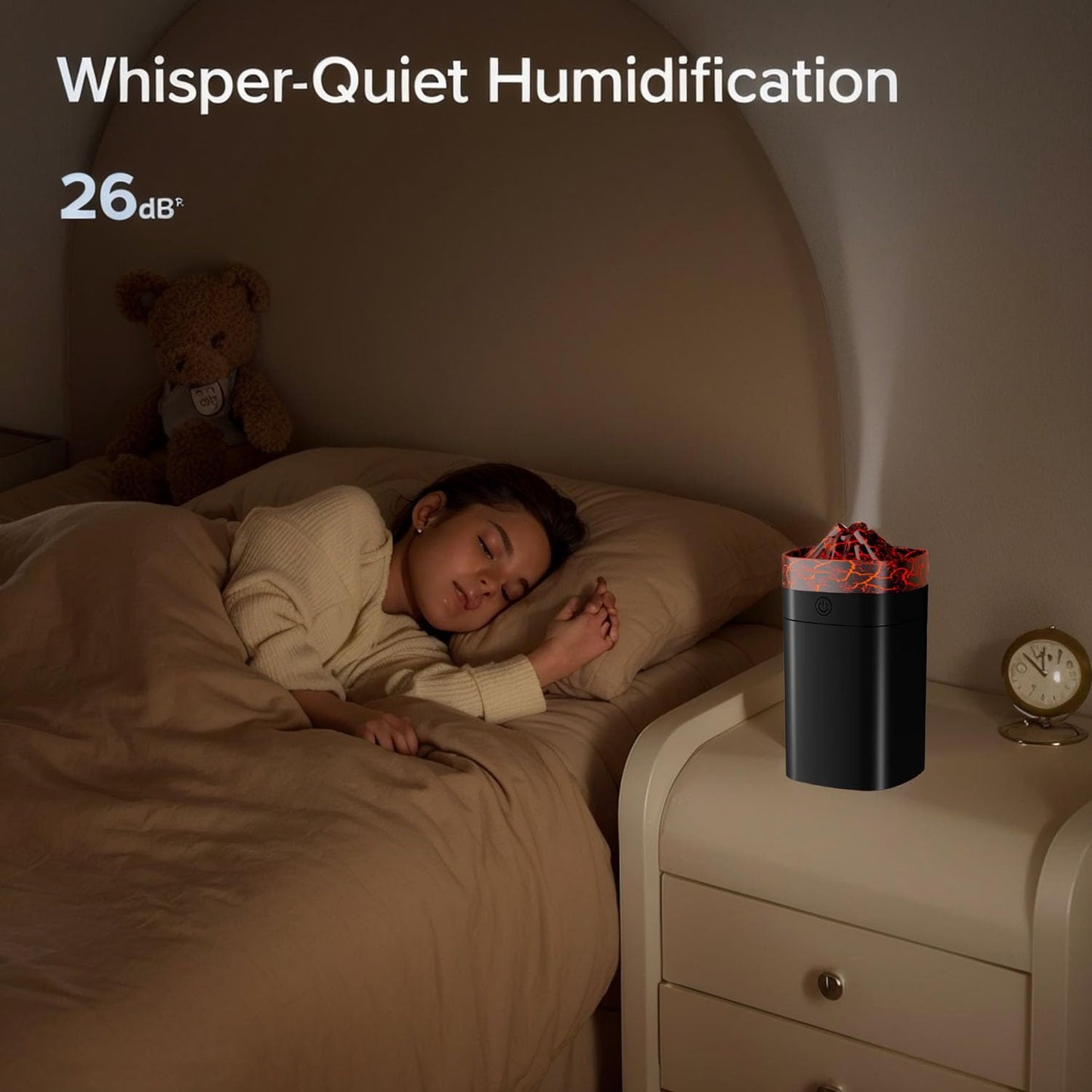 Portable Mini Cool Mist Humidifier, 400ml Ultrasonic Humidifier with 7 Color Night Lights, 2 Mist Modes, 10-20 Hours Runtime, Ultra-Quiet for Bedroom, Nursery, Office, Car, USB Powered (White)