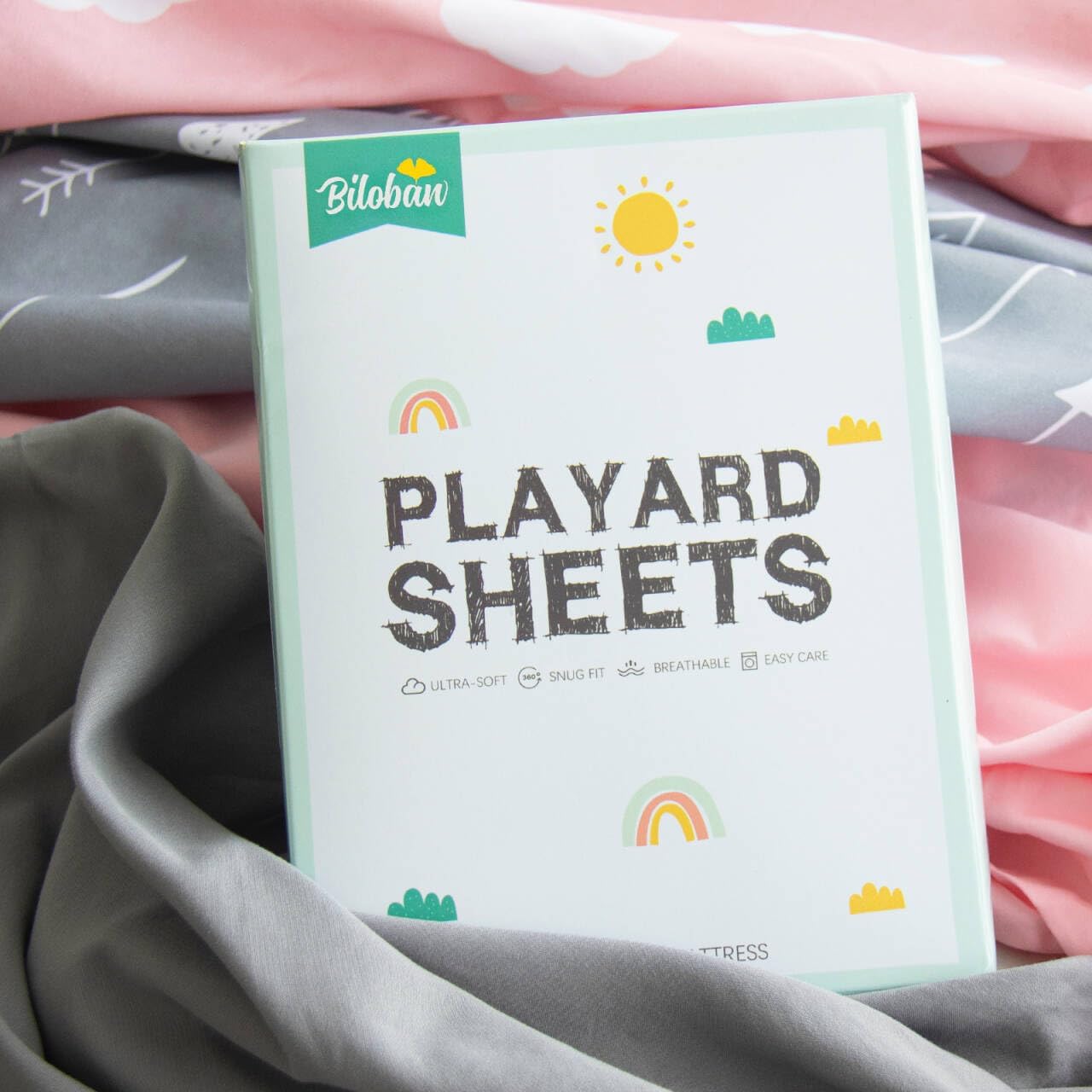 4 Pack Pack and Play Fitted Sheets Compatible with Graco Pack n Play Playard, UPPAbaby Remi and Other 27x39 Playpen Mattress, Ultra Soft and Skin-Friendly, Pink Cloud
