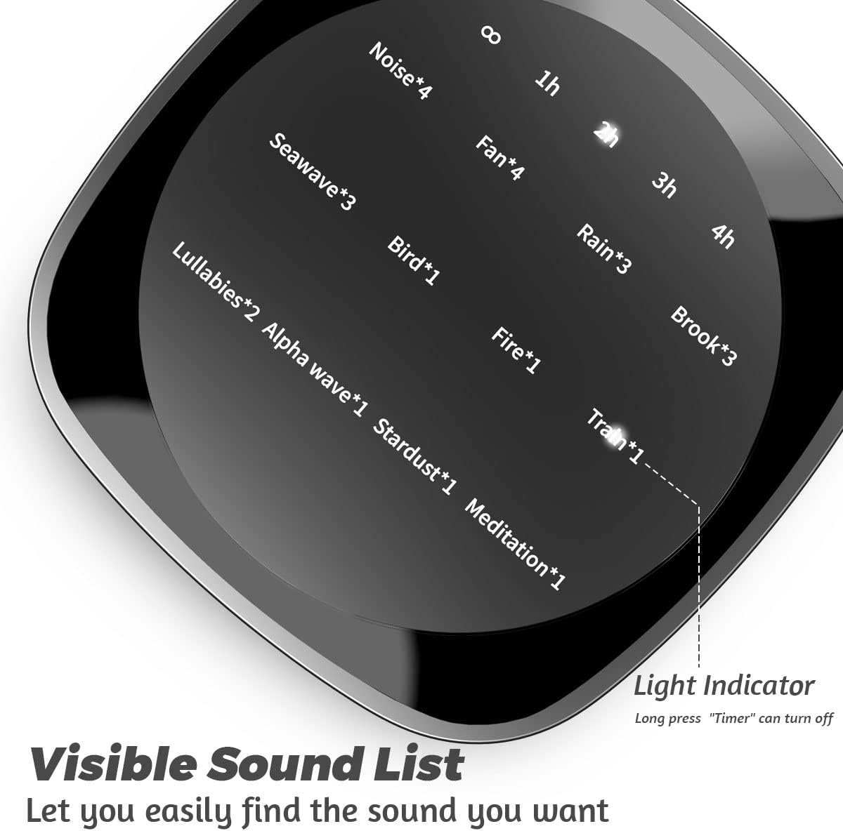 Sleepbox Sleep White Noise Sound Machines with 25 Soothing Sounds 36 Volume Levels 5 Timers Visible Sound Catalog Portable Size Memory Function for Home Office and Travel