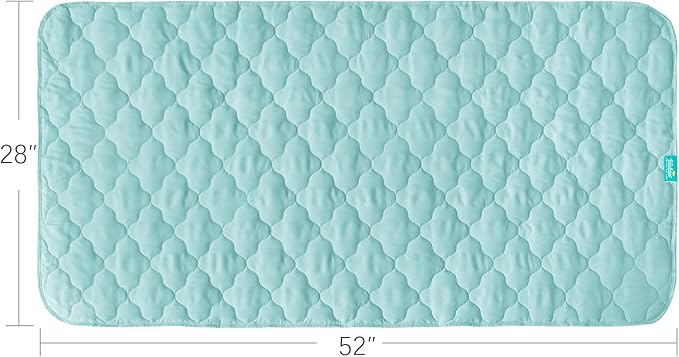 Waterproof Crib Mattress Protector Pad 28" x 52",Non-Slip & Absorbent Mattress Pad for Baby Standard Crib/Bed, Quilted Machine Washable Aqua
