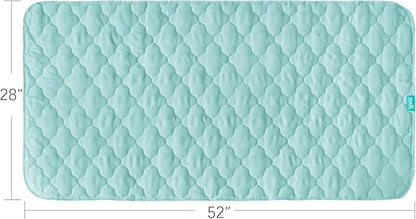 Waterproof Crib Mattress Protector Pad 28" x 52",Non-Slip & Absorbent Mattress Pad for Baby Standard Crib/Bed, Quilted Machine Washable Aqua