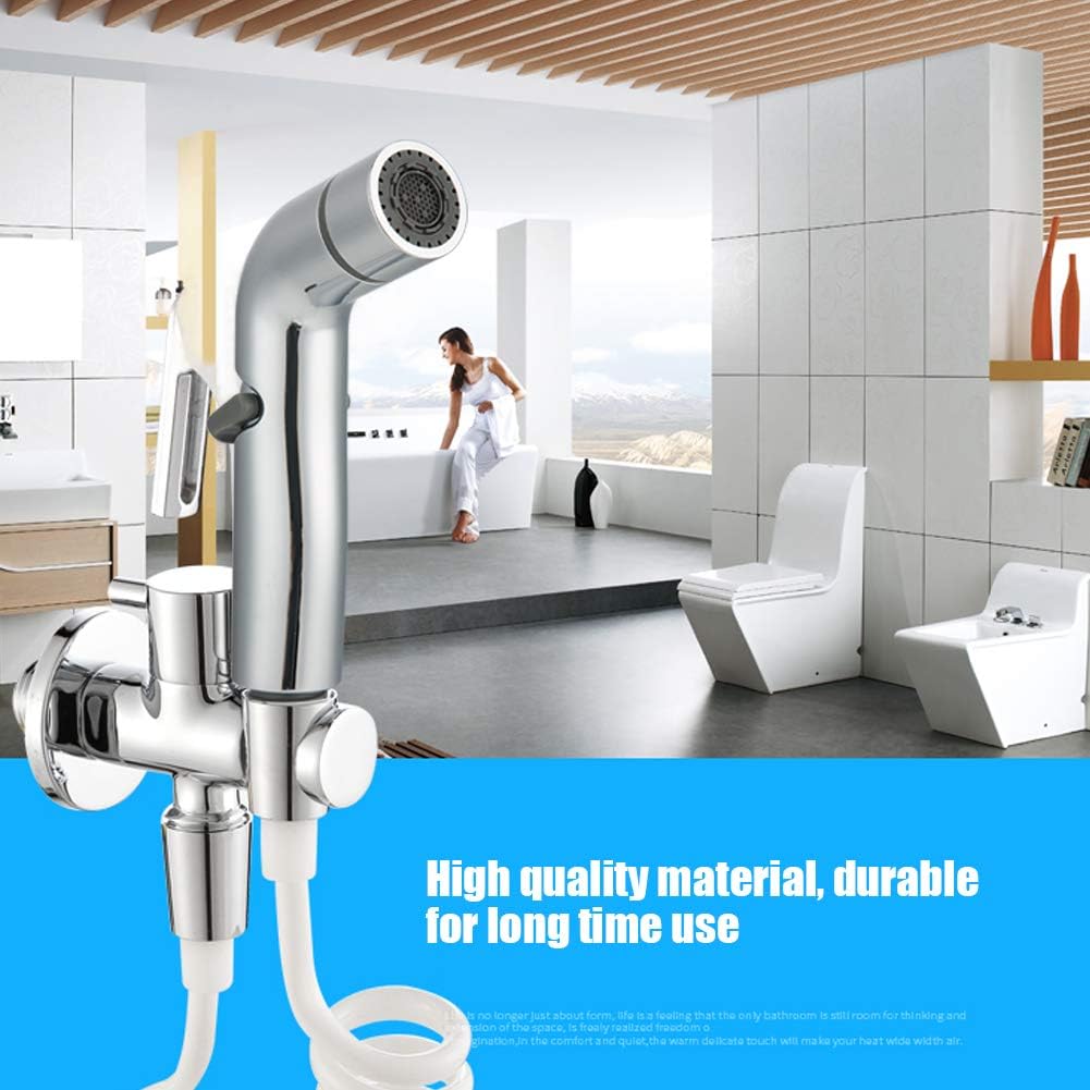 AYNEFY Handheld Bidet Sprayer,Electroplating Adjustable Toilet Bidet Spray Nozzle Baby Cloth Diaper Sprayer for Toilet Cleaning Bathroom Accessory
