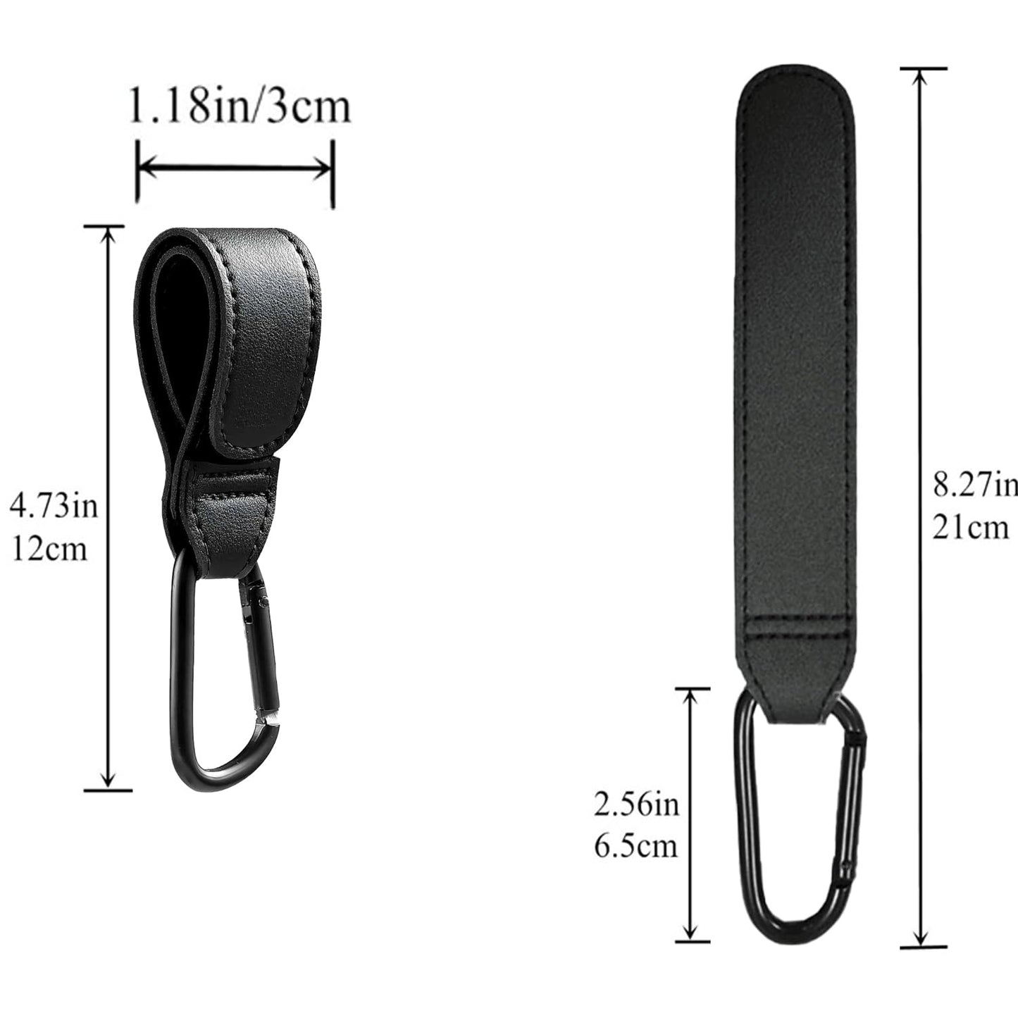 4 Pcs Leather Stroller Hook, Mommy Stroller Clip, Stroller Accessories Organizer Hook, Metal Hook for Strollers/Walkers/Mobility Scooter/Wheelchair/Rollator(Pink)