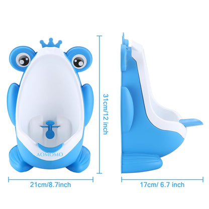 Frog Pee Training Urinal, Cute Frog Potty Training Urinal for Toddler Boys with Funny Aiming Target, Green Toilet Trainer (Green)