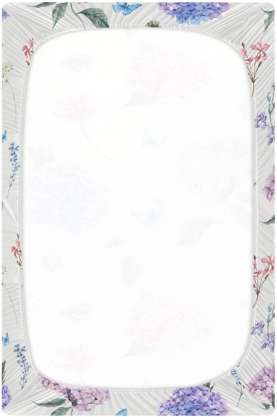 Fitted Crib Sheets White Bears with Clouds Stretchy Portable Playard Sheets for Baby Toddler, Breathable Soft Mini Crib Mattress 39 x 27 in for Boys and Girls