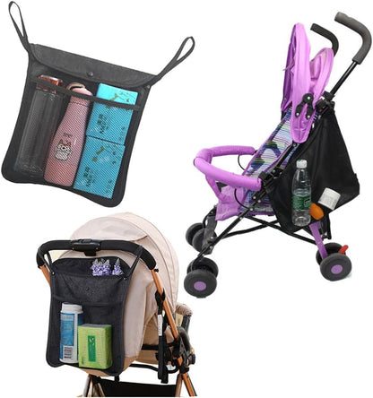 Baby Stroller Organizer,Black,Umbrella stroller organizer,Extra pockets to store snacks/wipes items,Holds water bottles, toddler sweat shirt etc (Black)