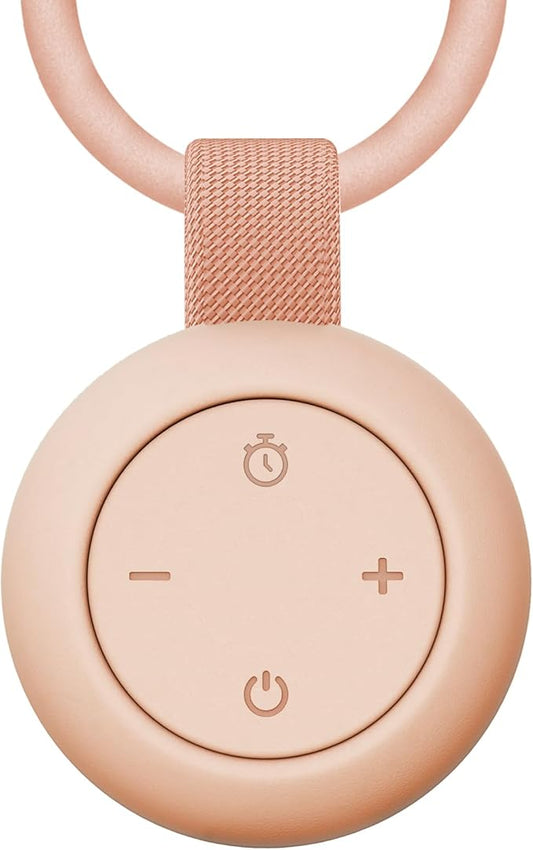 Portable Baby Sound Machine [White Noise for Babies Kids Adults][Timer Function][12 Soothing Sounds][Sleep Boombox] 15 Hours Battery Life, Travel,Registry,Gifts,Shower,Clips on Baby Stroller.Peach