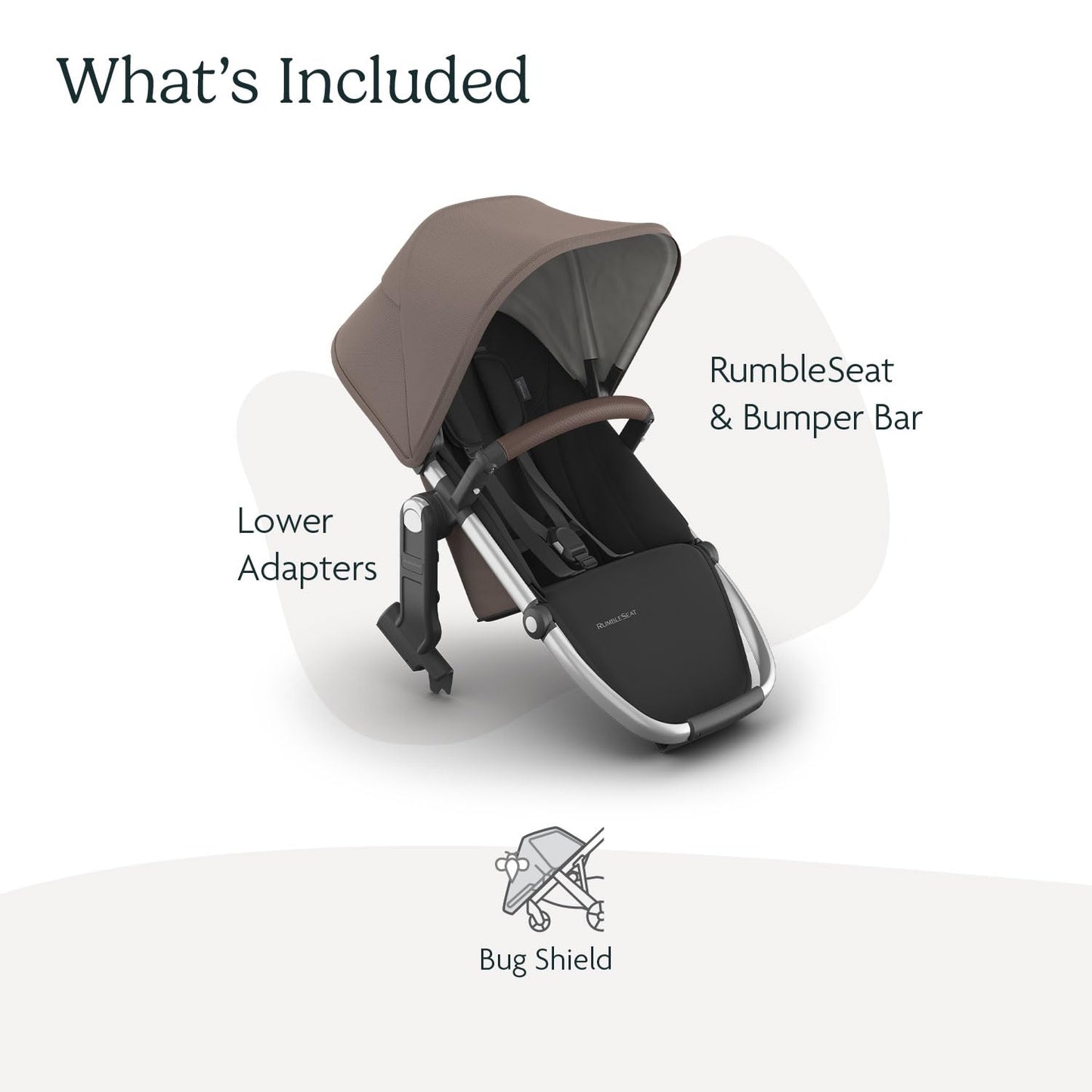 UPPAbaby RumbleSeat V3 Second Lower Seat - Compatible with Vista V2 and Vista V3 - All-Weather Seat + Magnetic Buckle – Adapters Included -Owen (Mocha Mélange)