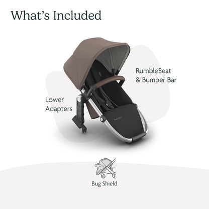 UPPAbaby RumbleSeat V3 Second Lower Seat - Compatible with Vista V2 and Vista V3 - All-Weather Seat + Magnetic Buckle – Adapters Included -Owen (Mocha Mélange)