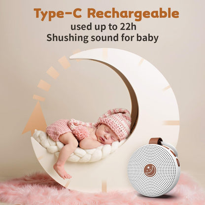 Battery Sound Machine Mini White Noise Machine Baby Shushing Portable Brown Noise Machine 30 Soothing Sounds for Kids Adults Dogs Auto-Off Timer 32 Volume Levels Sleep Machine for Home Office Privacy