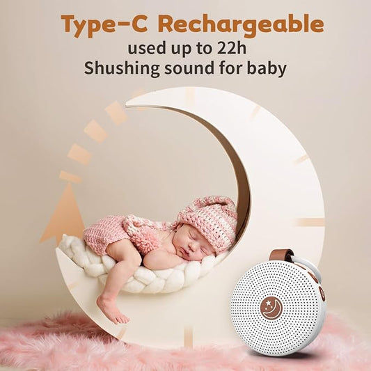 Battery Sound Machine Mini White Noise Machine Baby Shushing Portable Brown Noise Machine 30 Soothing Sounds for Kids Adults Dogs Auto-Off Timer 32 Volume Levels Sleep Machine for Home Office Privacy