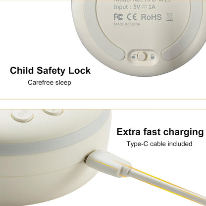 White Noise Machine: Portable Sound Machine with Soft Night Light for Baby & Adults | Sound Machine for Sleep with 3-Timer, 21 Soothing Sounds Nursery Clear and High Sound Quality & Travel Safety Lock